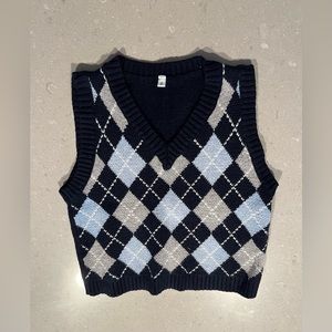 Blue Plaid Sweater Vest